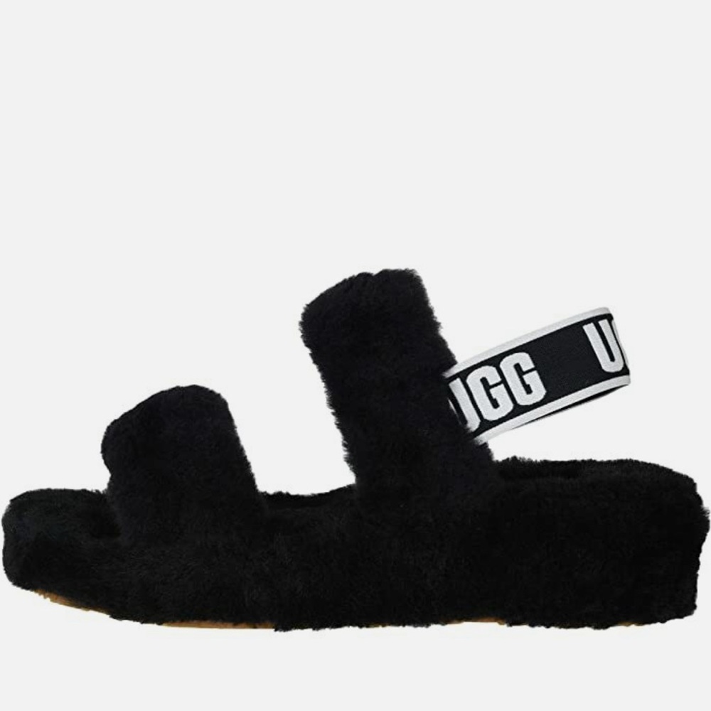 UGG Fluff Yeah Slide • Black • Women’s 7 • Light Wear • Cozy Platform